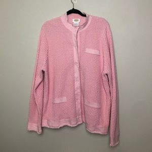 Talbots woman pink woven sweater, X-Large or 1x?